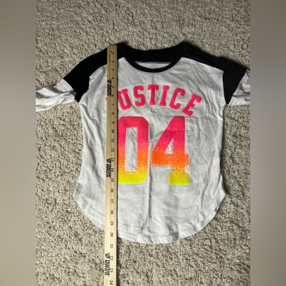 Size 8 Justice Active Kids Long Sleeve Shirt - Picture 5 of 6
